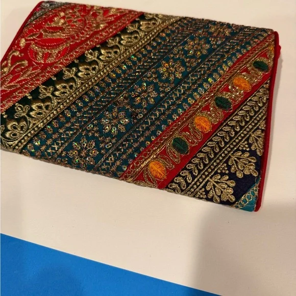 India Boutique Multicolor Embroidered Clutch $25 each - Picture 7 of 16